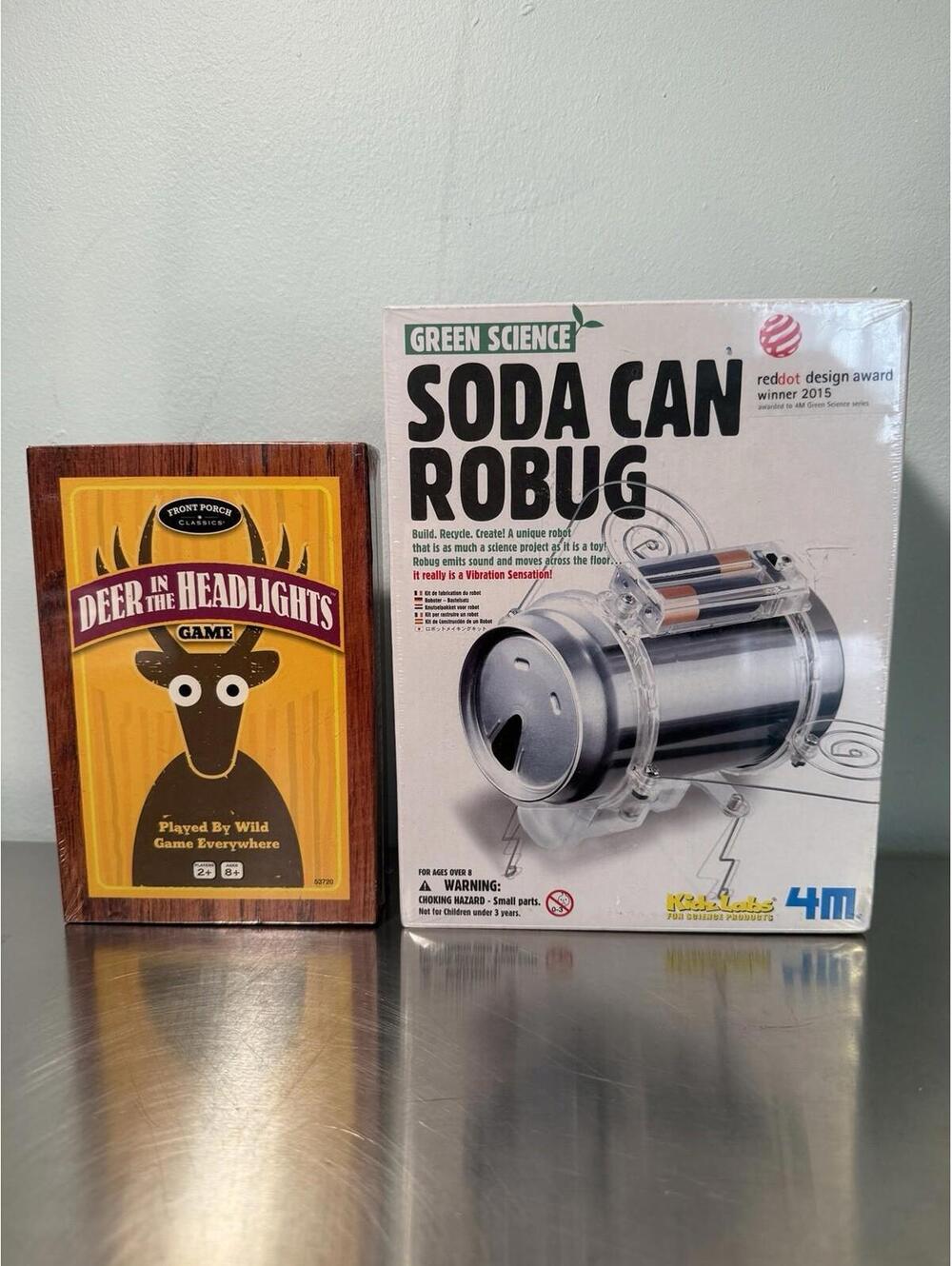 Game Night Lot Bundle Green Science Soda Can Robug Deer in The Headlights NEW